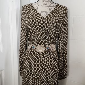 Silver Toned Concho Belt With Faux Turquoise Inlays **1 Missing Approx 39 Inches